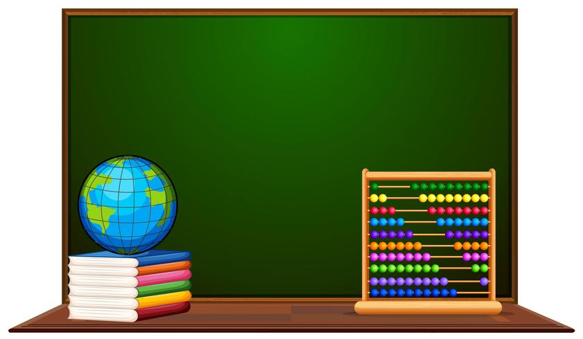 Blackboard en andere schoolitems vector