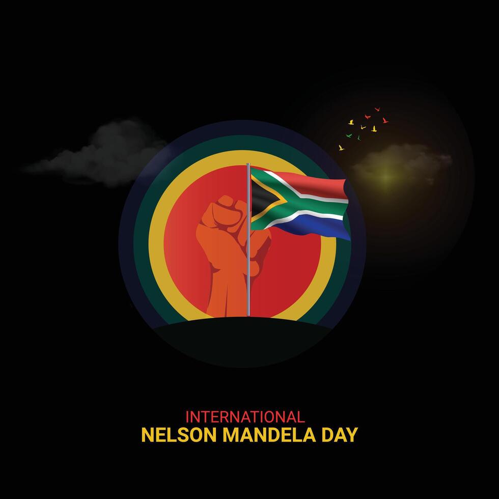 Nelson mandela Internationale dag creatief advertenties ontwerp. Nelson mandela Internationale dag, juli 18, , 3d illustratie vector