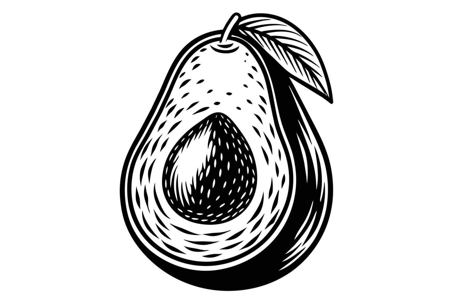 avocado schetsen hand- getrokken illustratie ontwerp vector