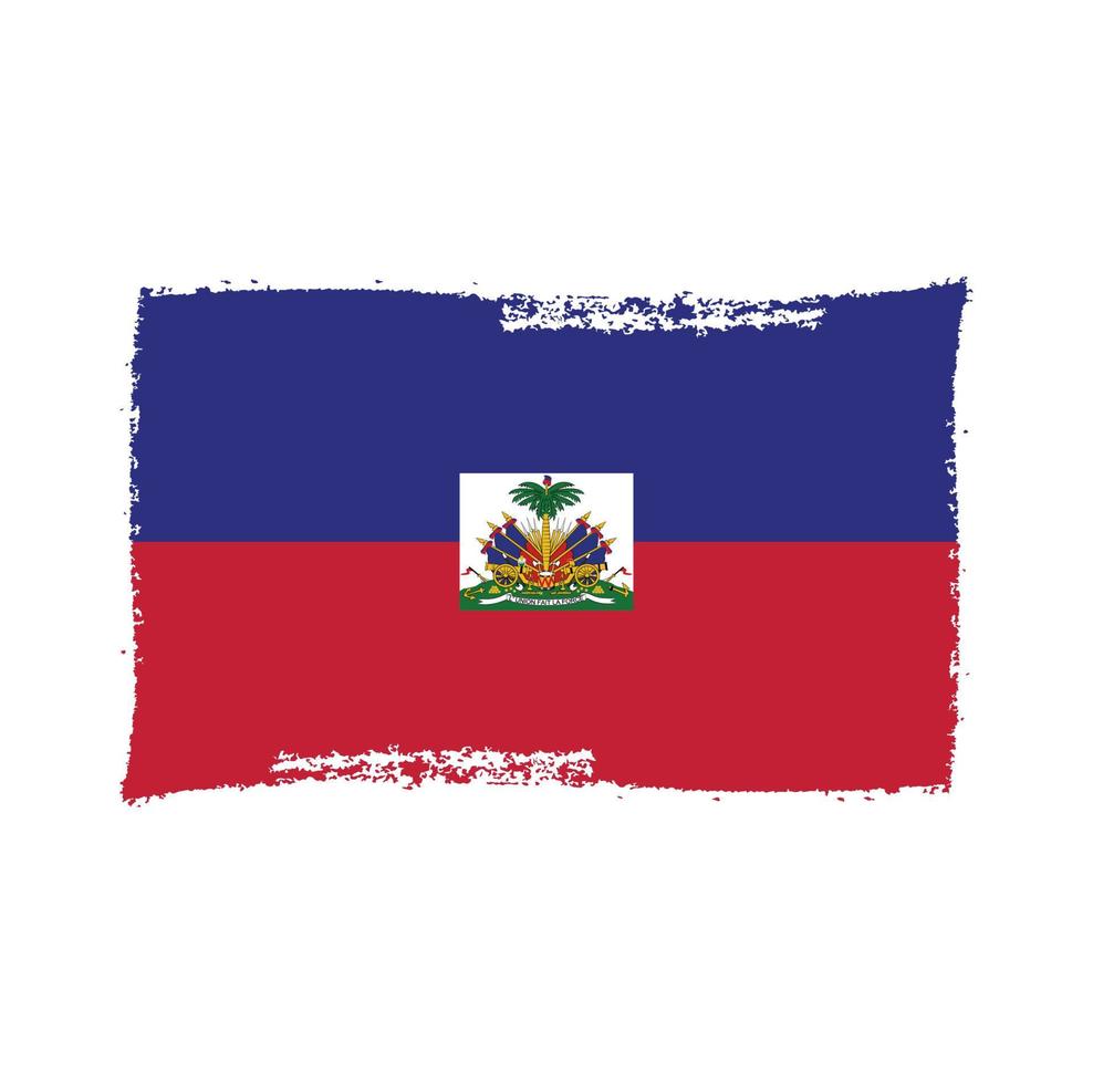 Haïti vlag vector met aquarel penseelstijl