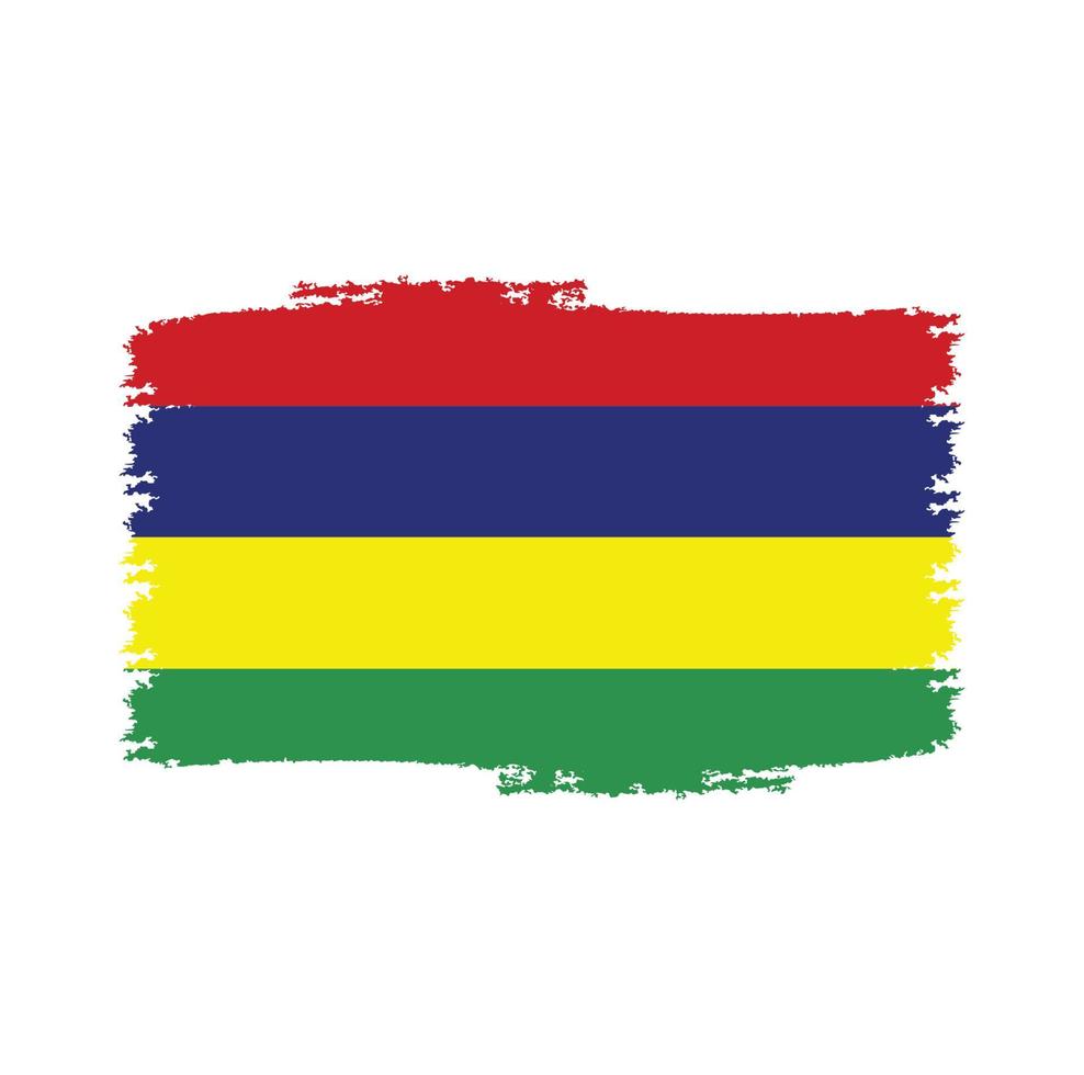 Mauritius vlag penseelstreken geschilderd vector