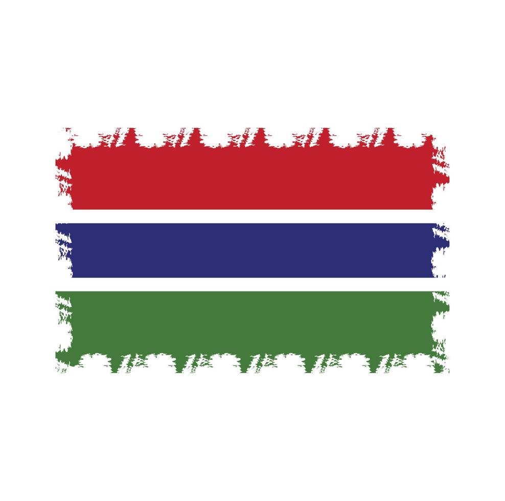 Gambia vlag vector met aquarel penseelstijl