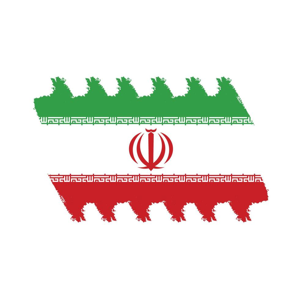 iran vlag penseelstreken geschilderd vector