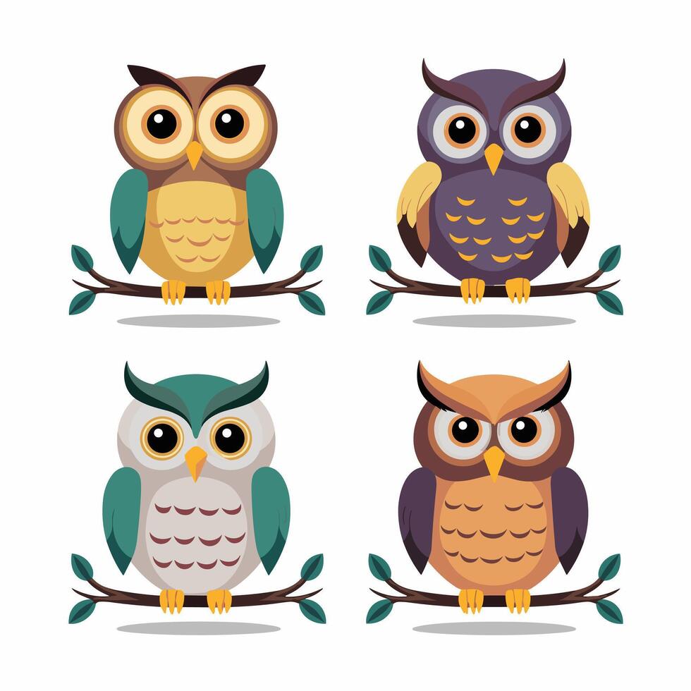 schattig tekenfilm uil grappig dier. illustratie. vector