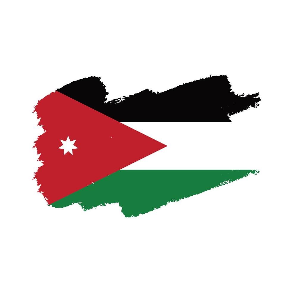 jordanië vlag vector met aquarel penseelstijl