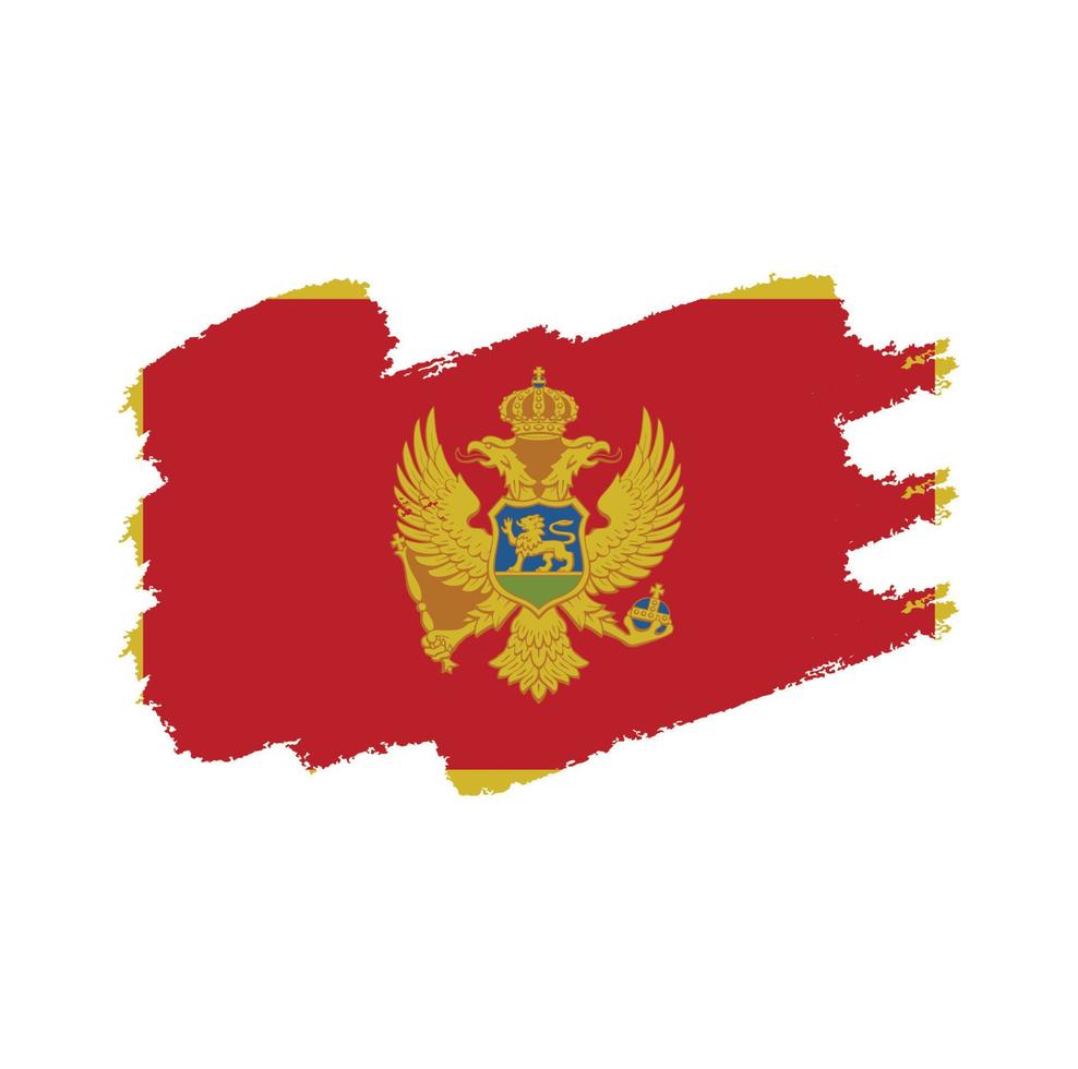 montenegro vlag vector met aquarel penseelstijl