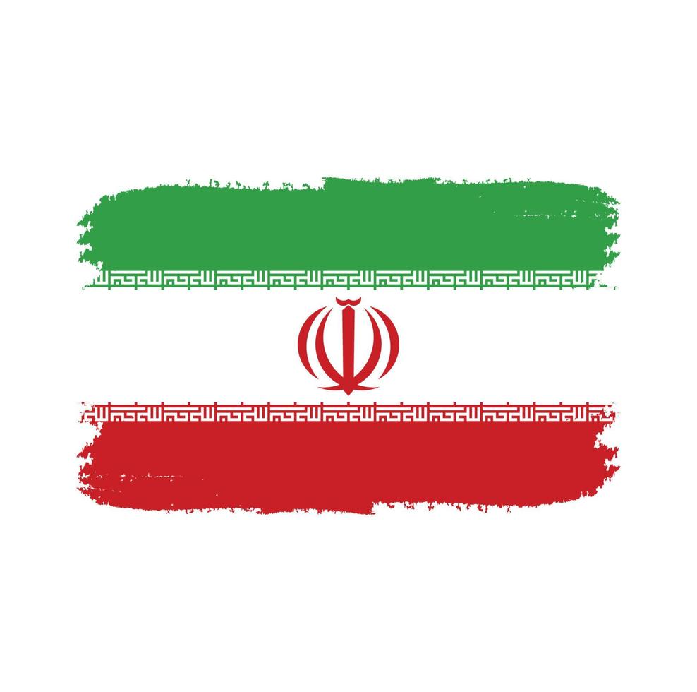 iran vlag penseelstreken geschilderd vector