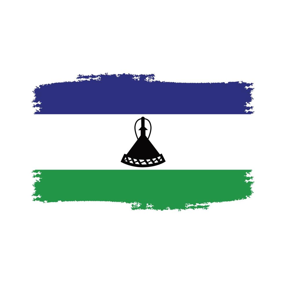 lesotho vlag penseelstreken geschilderd vector