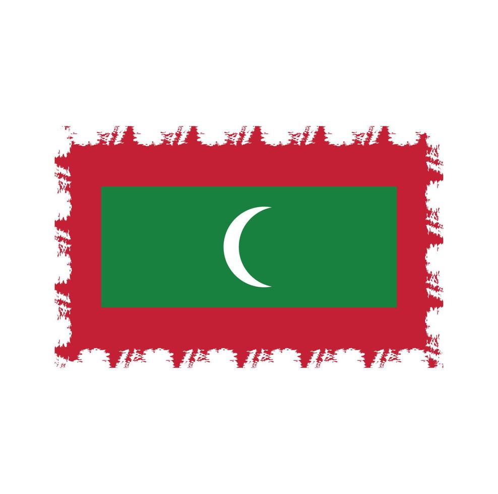 Maldiven vlag vector met aquarel penseelstijl