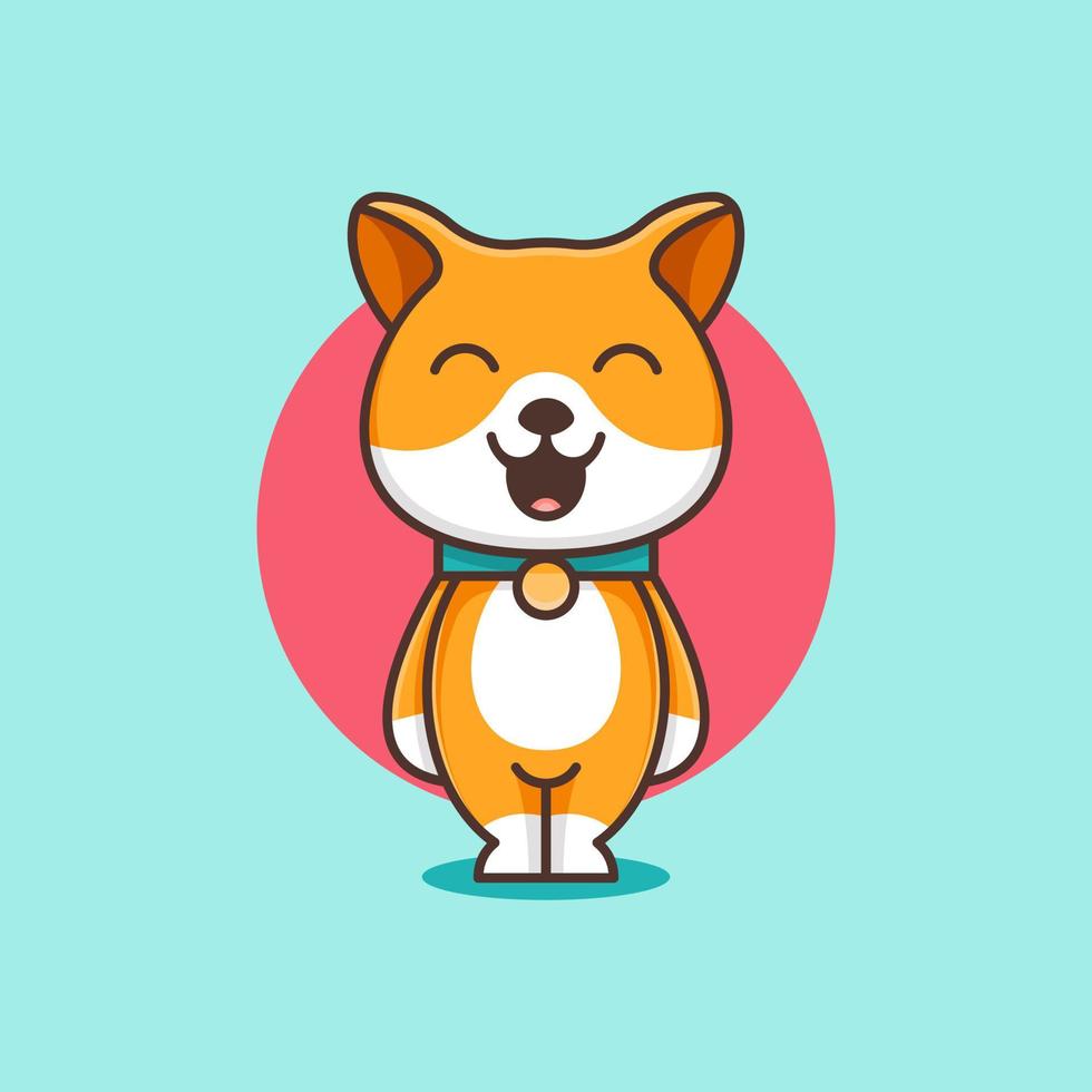 schattige shiba-hond voor karakter, pictogram, logo vector