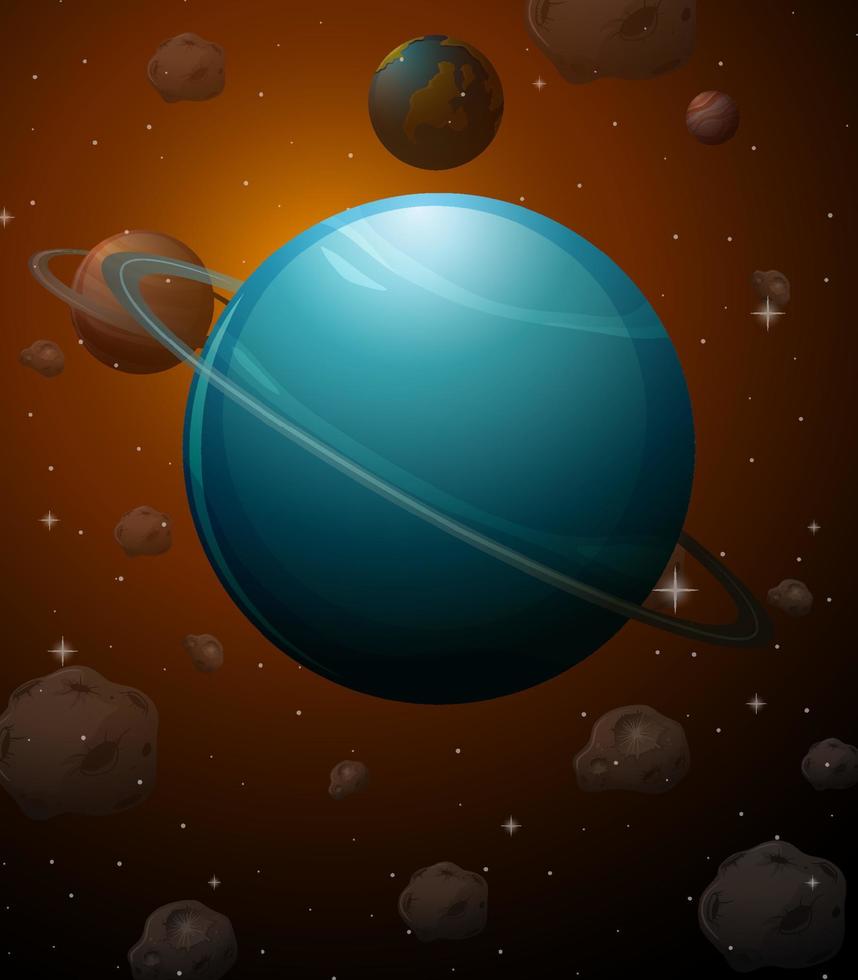 uranus planeet op ruimte achtergrond vector