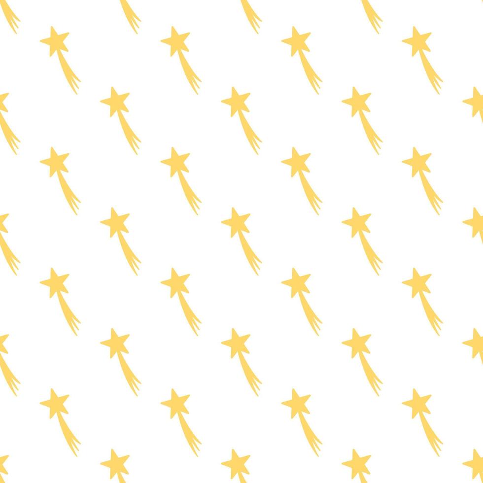 naadloos patroon van sterren met een staart. naadloze achtergrond met vallende sterren. sterrenpatroon voor verpakking, achtergrond, goederen, textiel. vector illustratie