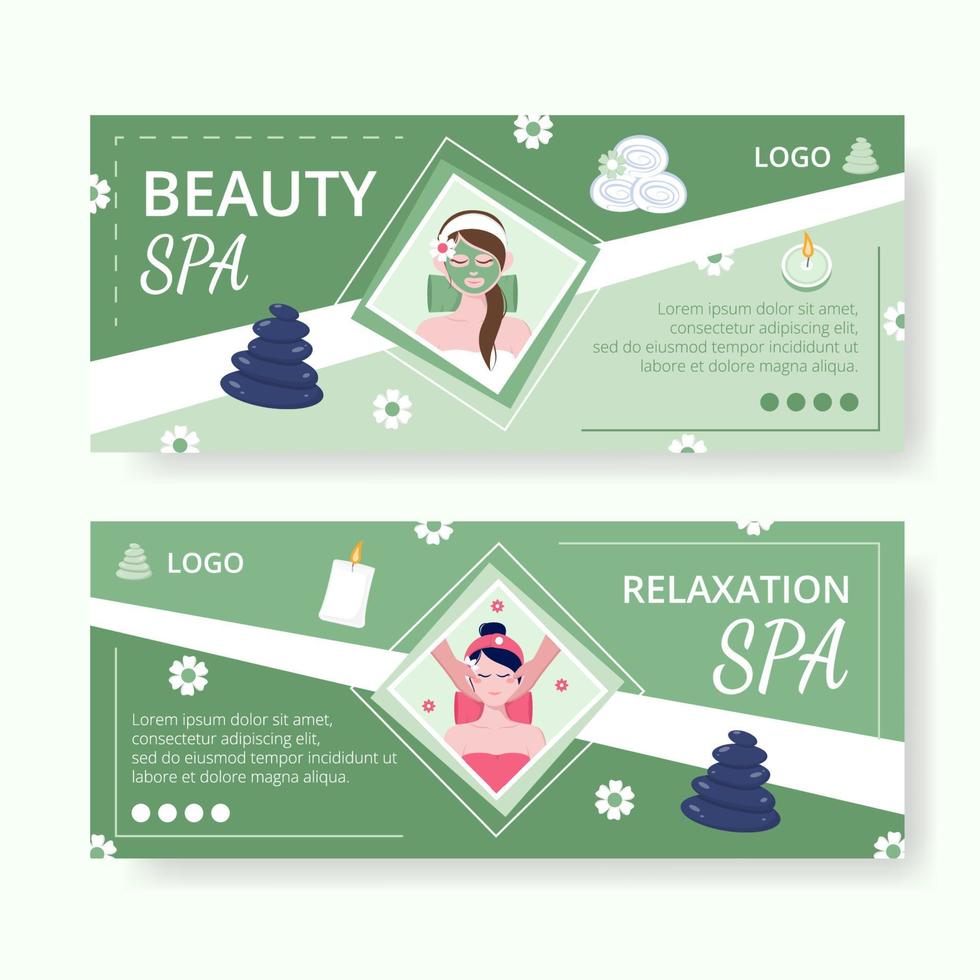 beauty spa en yoga banner bewerkbaar van vierkante achtergrond geschikt voor sociale media, feed, kaart, groeten, print en web internet advertenties vector