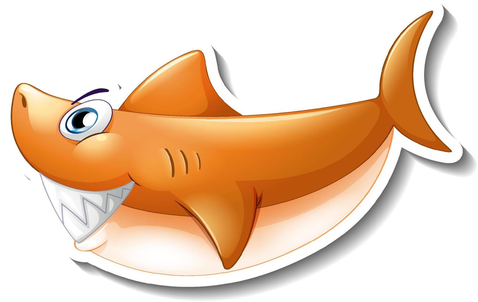 lachende haai cartoon sticker vector
