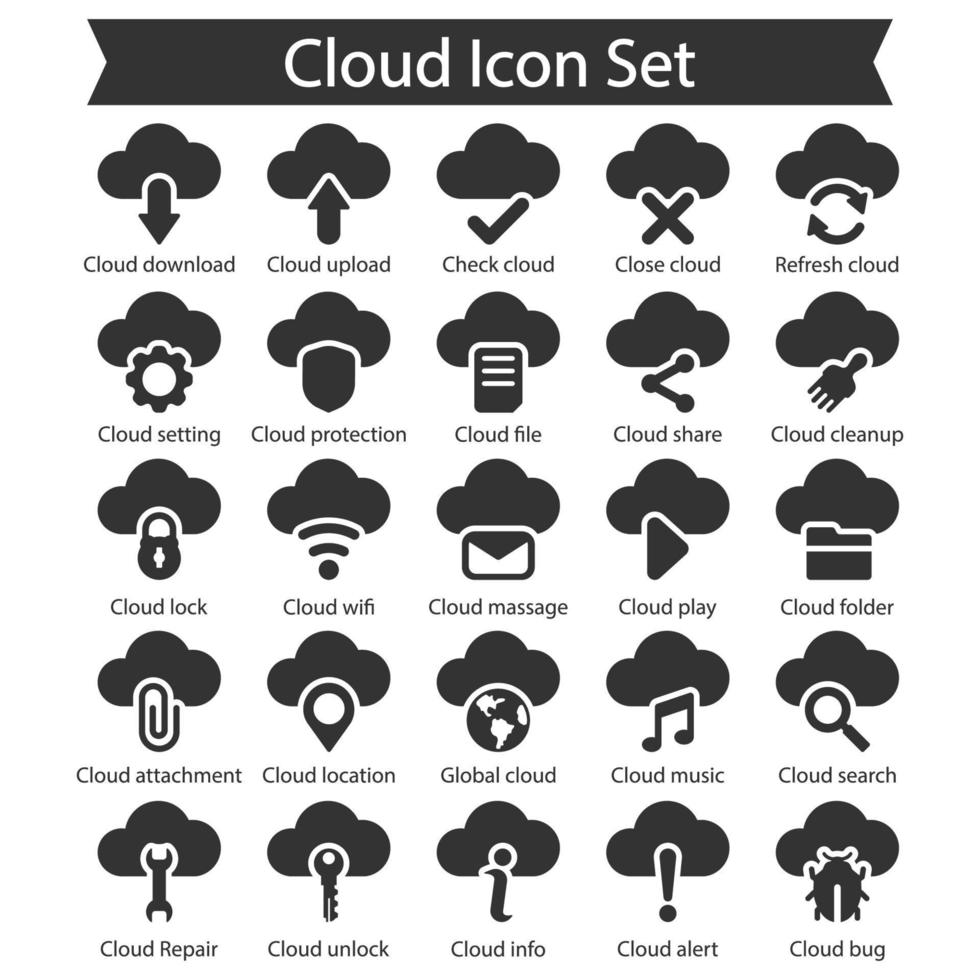 wolkenpictogrampakket vector