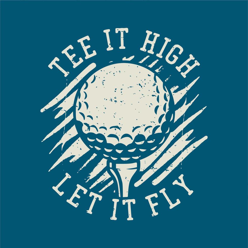 t-shirtontwerp ik zou liever golfen met een vintage illustratie van een golfstick vector