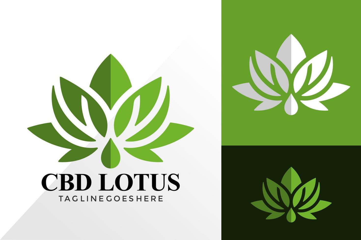 CBD lotusolie logo-ontwerp, abstract logo's ontwerpen concept voor sjabloon vector