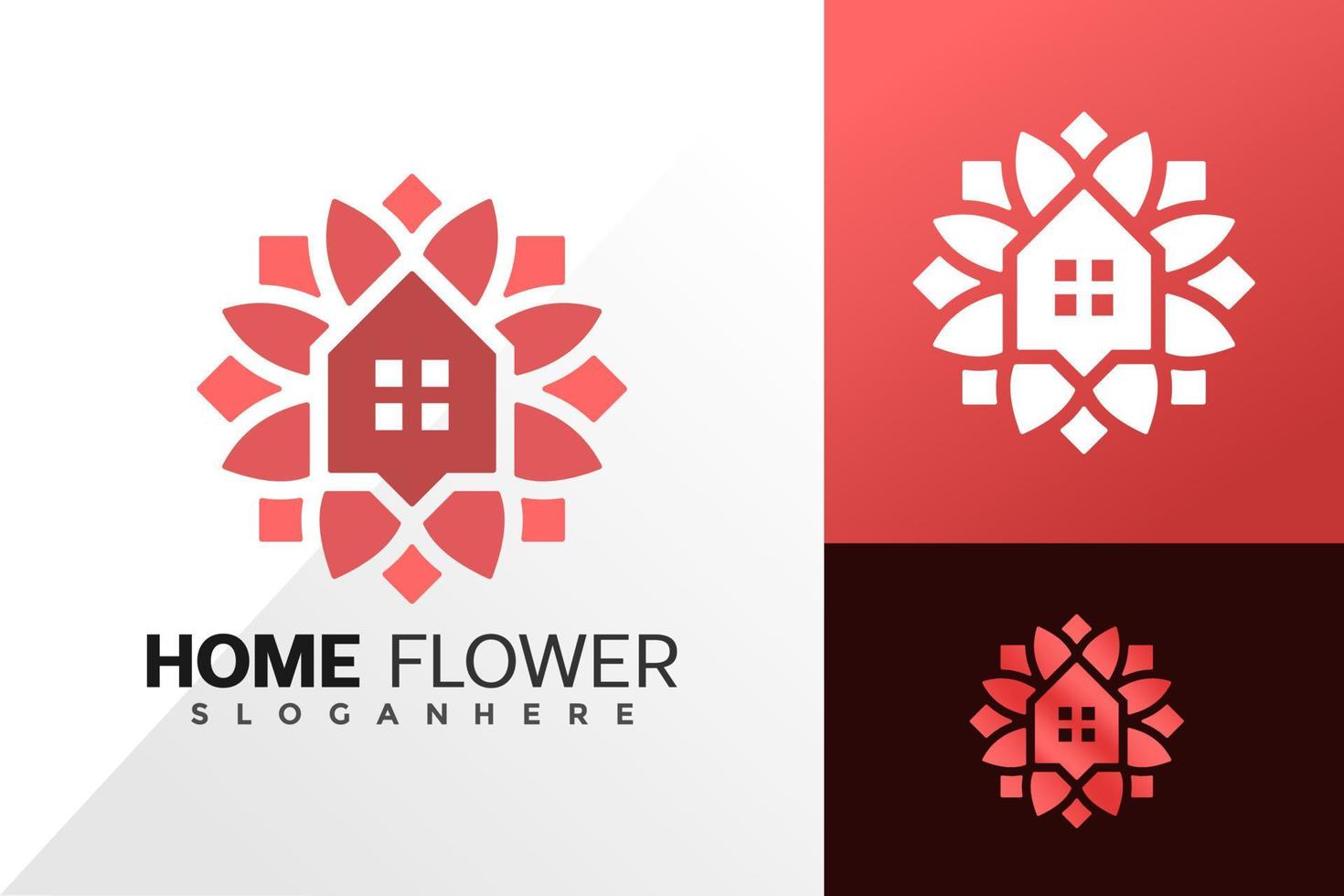huis bloem logo vector ontwerp. abstract embleem, ontwerpconcept, logo's, logotype-element voor sjabloon