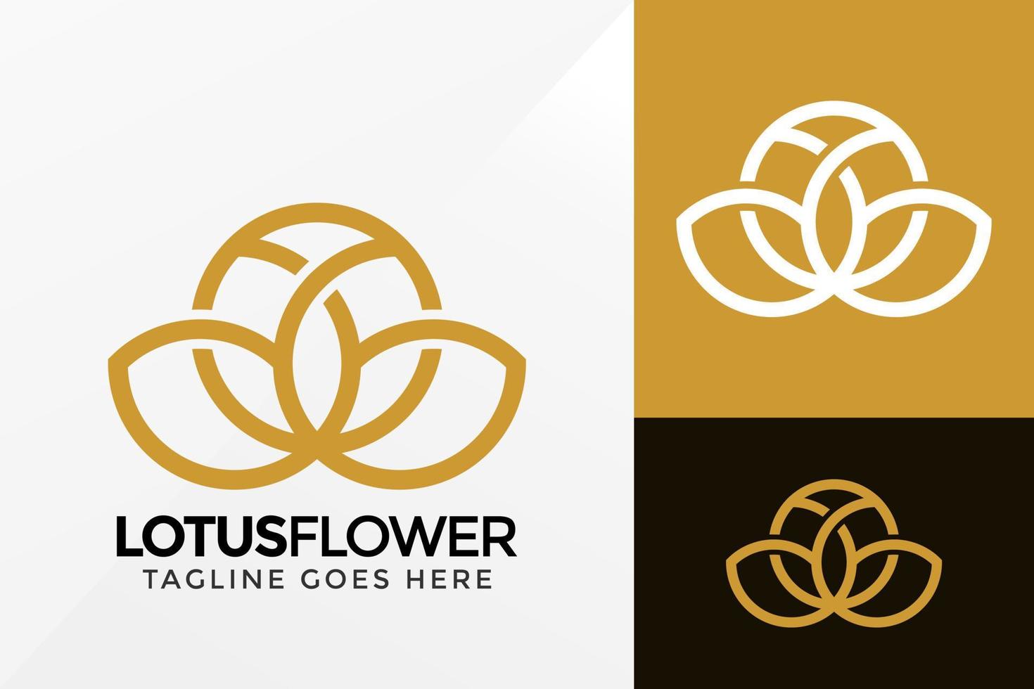 bloem lotus geometrisch logo ontwerp, merk identiteit logo's vector, modern logo, logo ontwerpen vector illustratie sjabloon