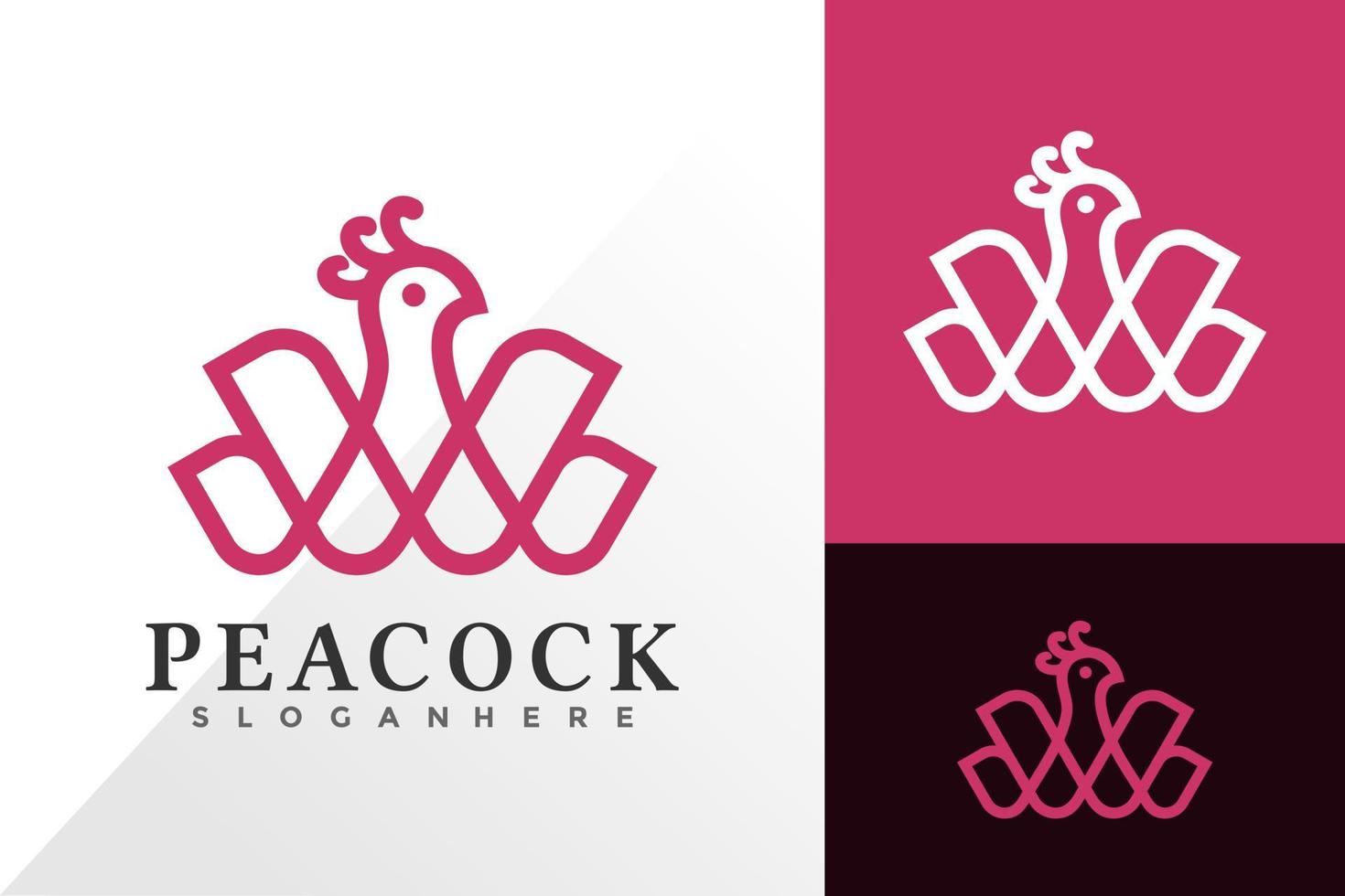 schoonheid pauw logo vector ontwerp. abstract embleem, ontwerpconcept, logo's, logotype-element voor sjabloon