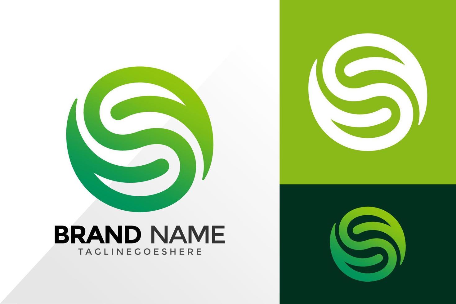 letter s natuur cirkel blad logo vector ontwerp. abstract embleem, ontwerpconcept, logo's, logotype-element voor sjabloon