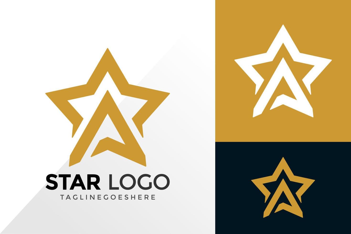 letter a star logo-ontwerp, merkidentiteit logo's ontwerpen vector illustratie sjabloon