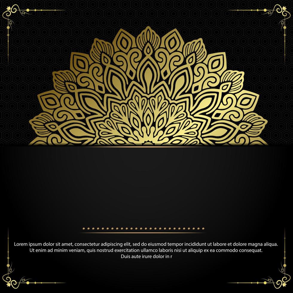 luxe mandala achtergrond met gouden arabesk patroon arabische islamitische Oost-stijl. decoratieve mandala in ramadan-stijl. mandala om af te drukken, poster, omslag, brochure, flyer, banner vector