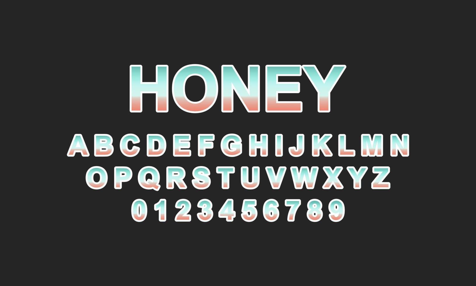 honing lettertype alfabet vector