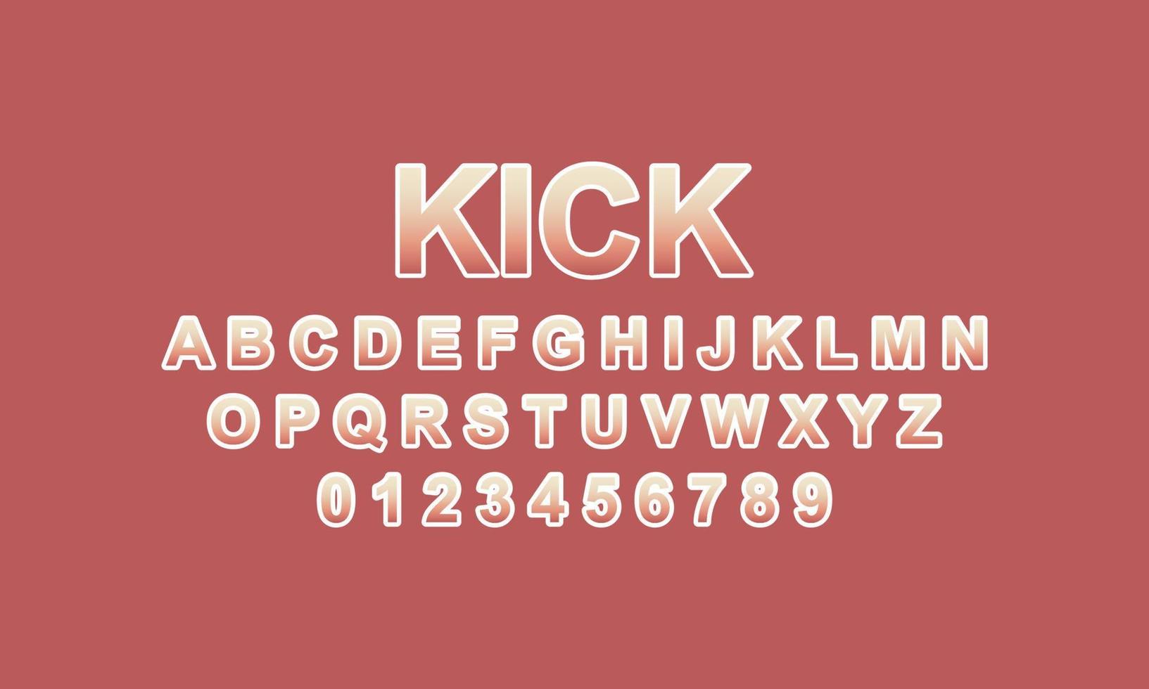 kick lettertype alfabet vector