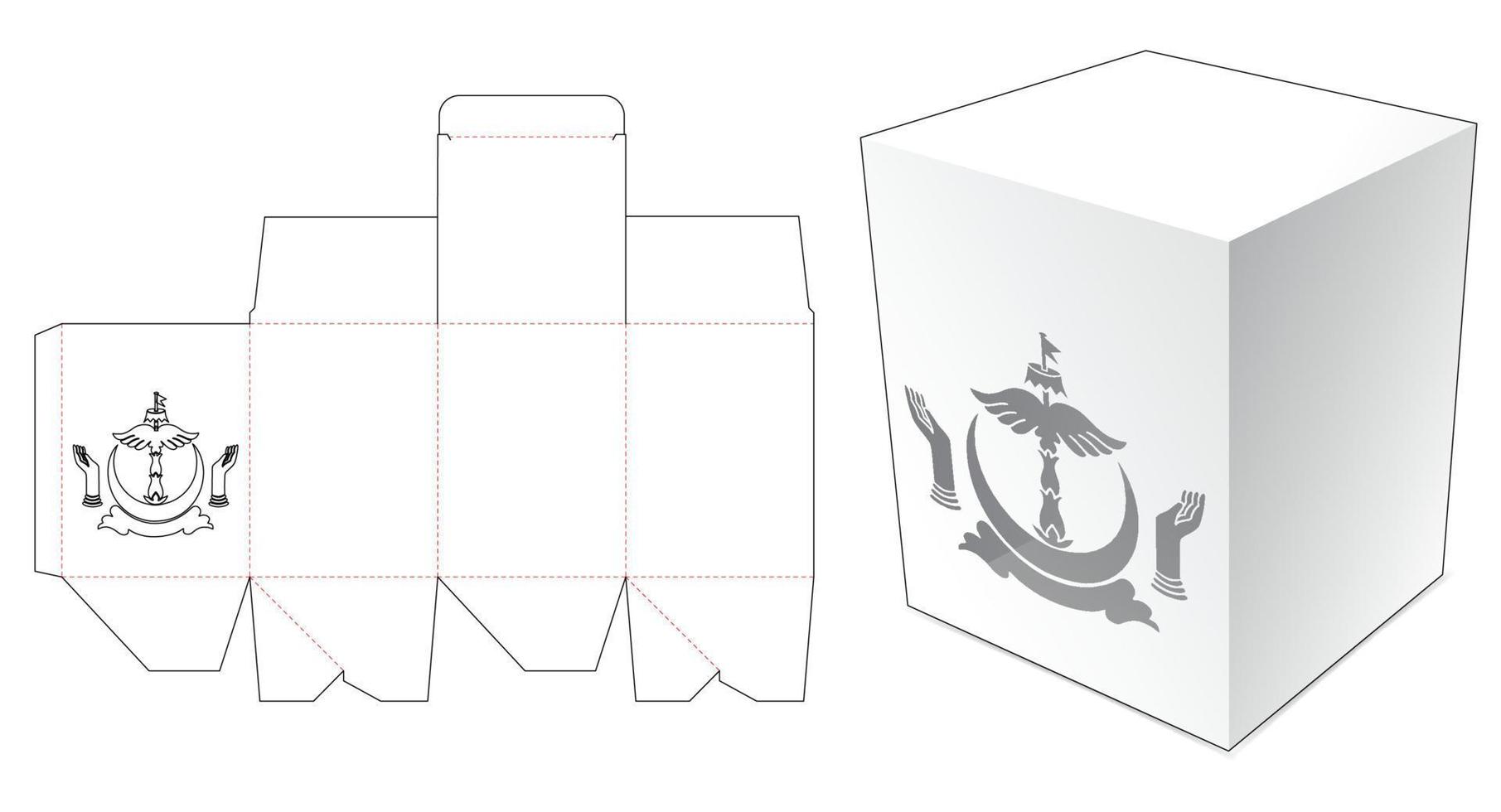 doos met gestanst sjabloon voor het Brunei-symbool window vector