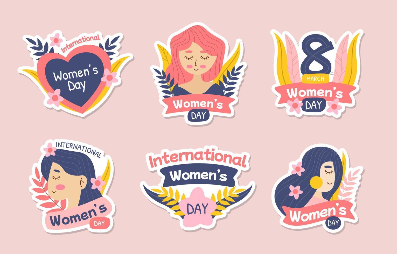 internationale vrouwendag sticker vector