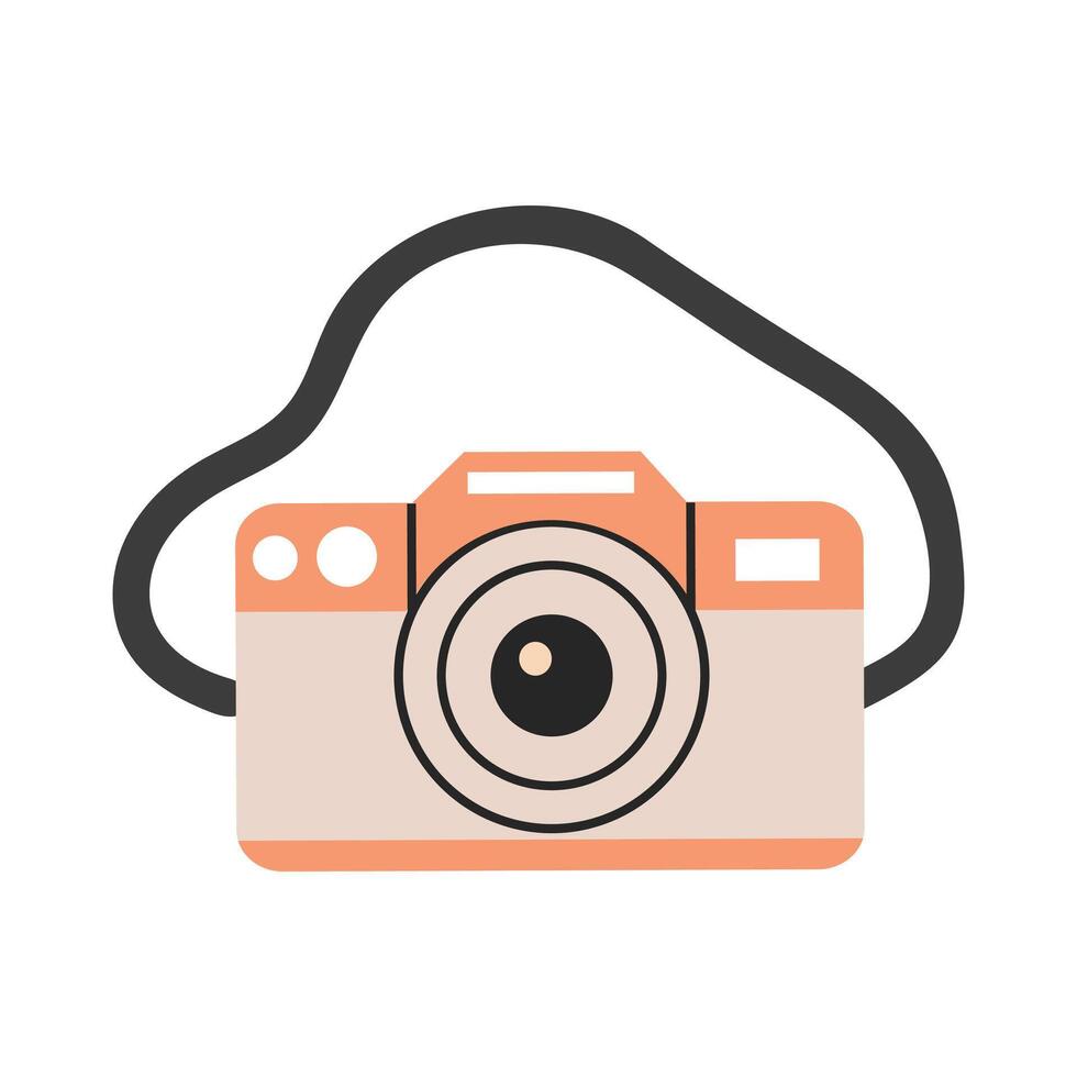 vlak stijl camera. foto accessoire. wit geïsoleerd achtergrond. illustratie. vector