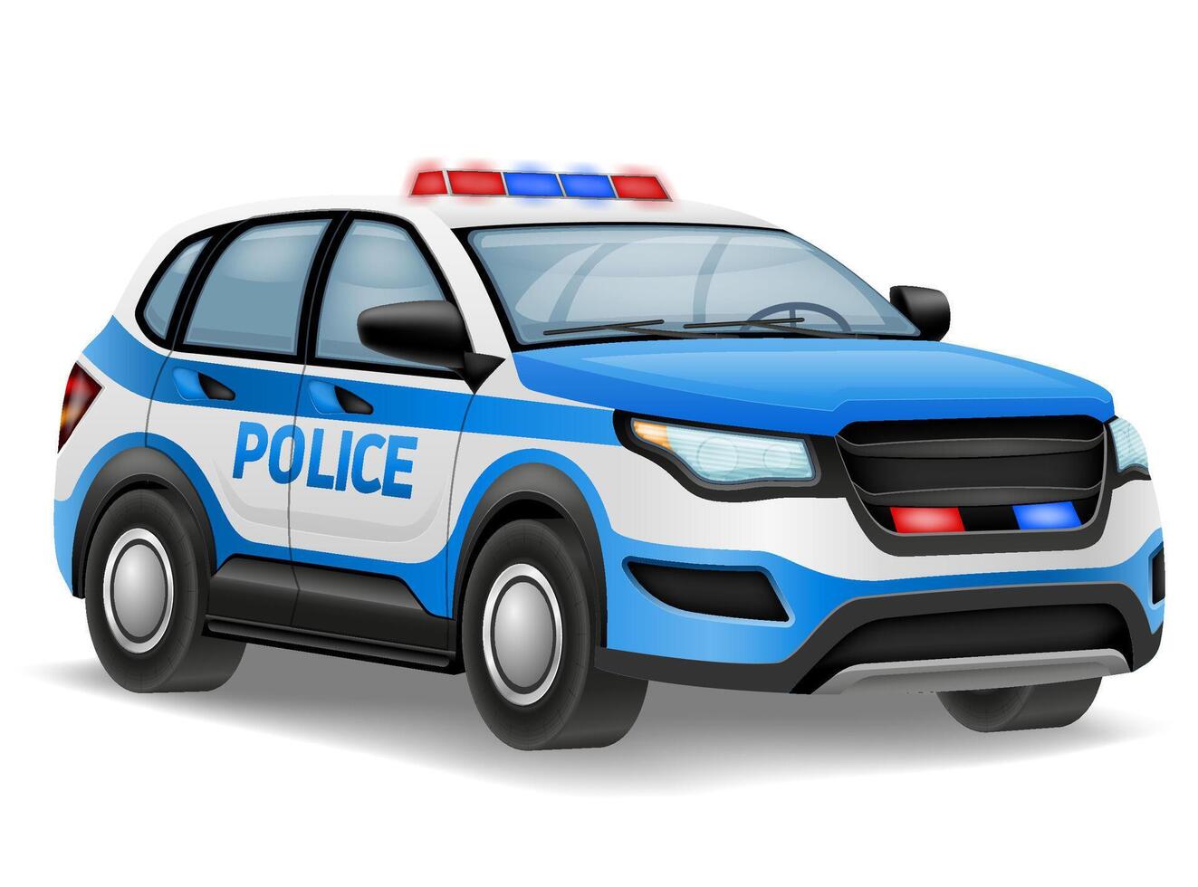 Politie auto- auto voertuig illustratie geïsoleerd Aan wit achtergrond vector