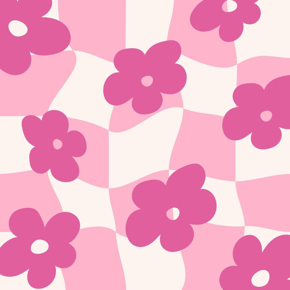 jaren 2000 bloemen. patroon met abstract kleuren in delicaat pastel tinten. y2k achtergrond vector