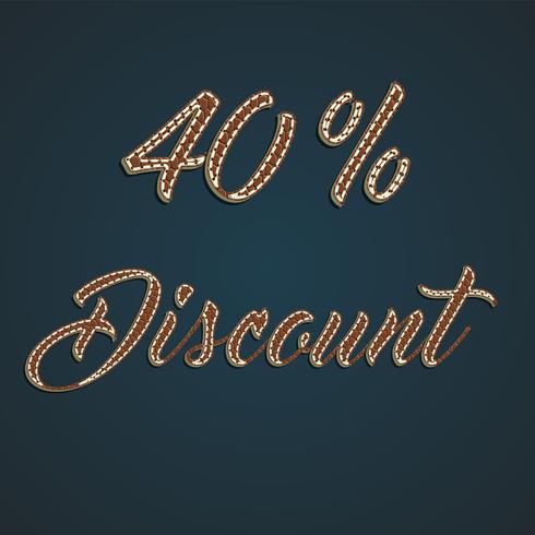 Realistische lederen percentage ingesteld, vectorillustratie vector