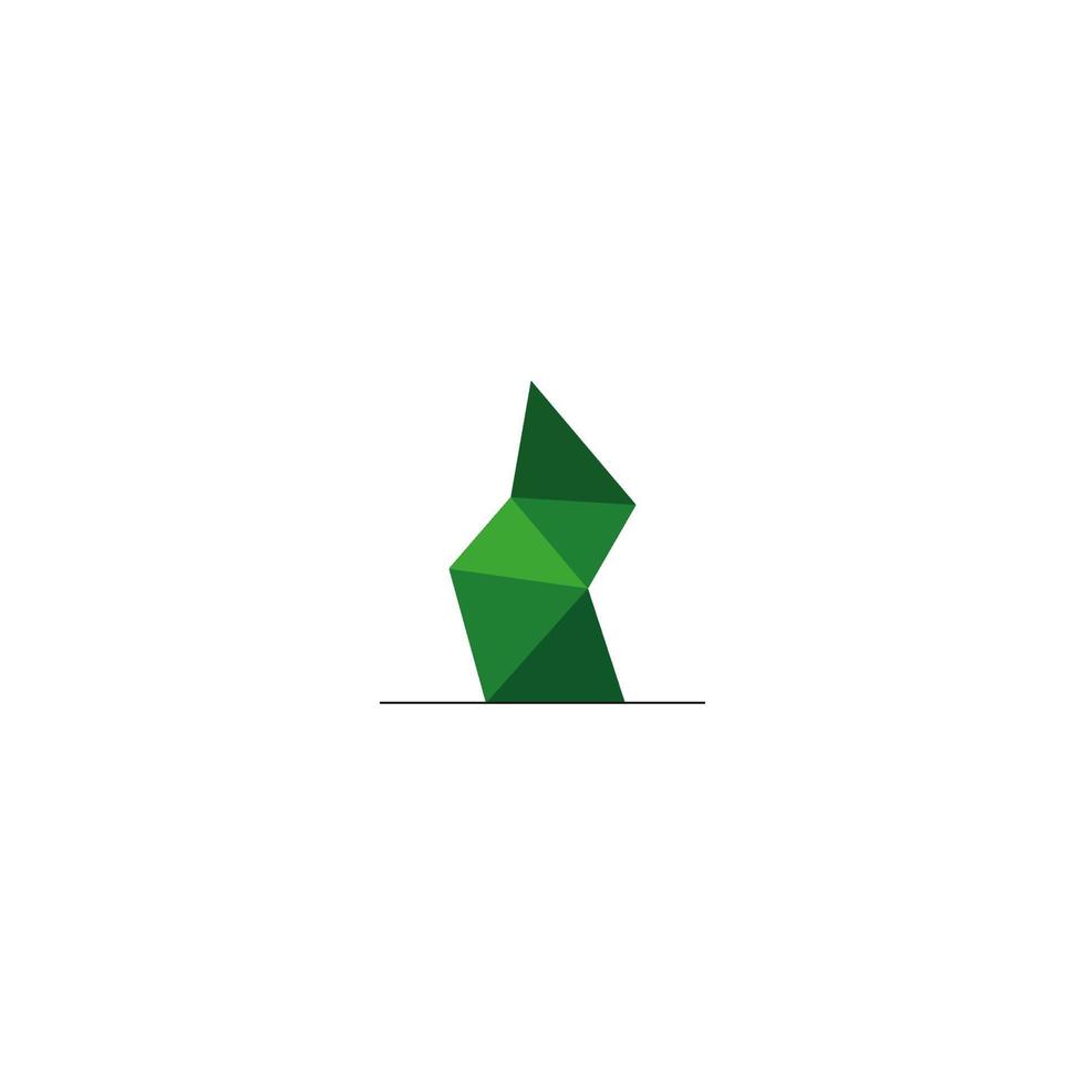 groene boom poly staartvorm vector