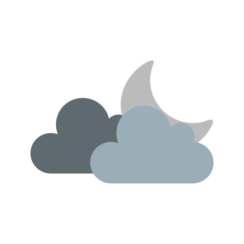 Wolk en maan Vector Icon