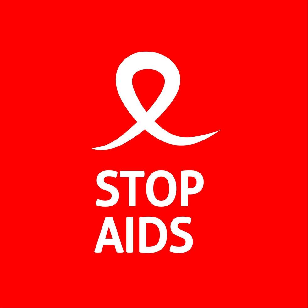 wereld Aids Dag. rood hart 1 december. helpt bij het bewustzijn. hiv-ziekte. banner met de woorden stop aids. het hart dat dicteert vector