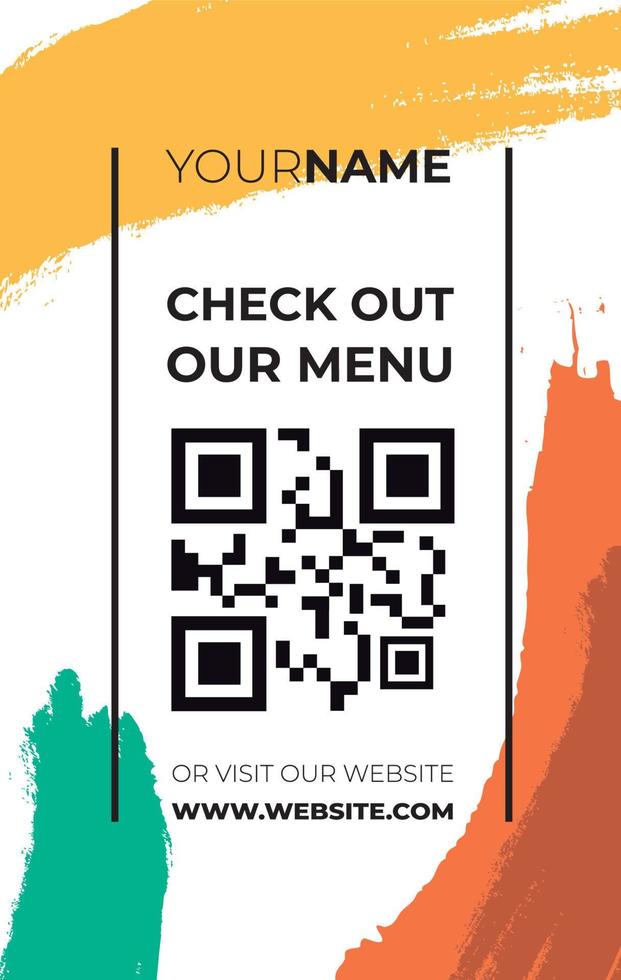 qr kleurrijk menu in Memphis-stijl vector