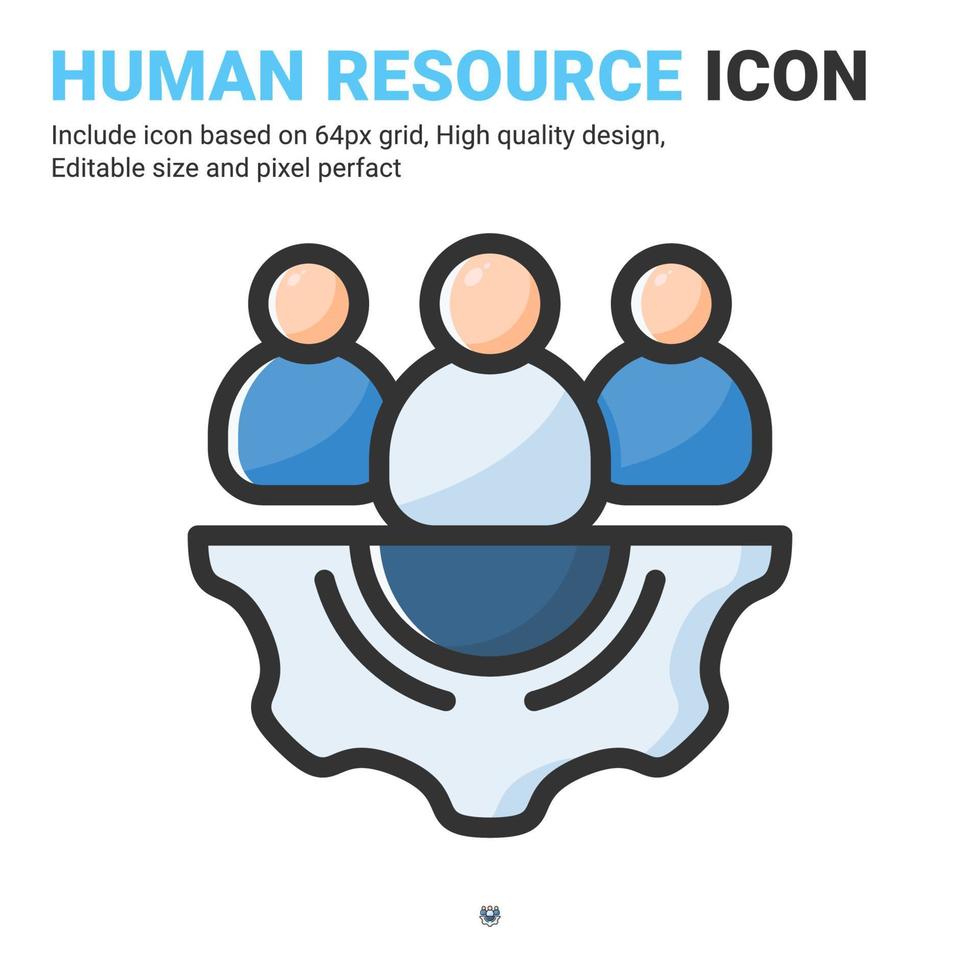 human resource pictogram vector met omtrek kleurstijl geïsoleerd op een witte achtergrond. vector illustratie zakenman teken symbool pictogram concept voor zaken, financiën, industrie, bedrijf, web en project