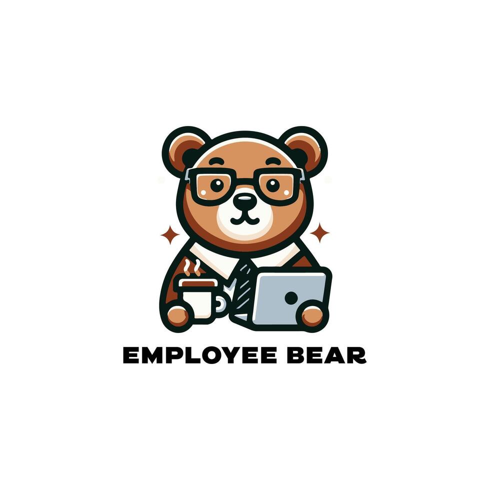 beer werknemer illustratie, logo, icoon, silhouet ontwerp zwart en wit vector