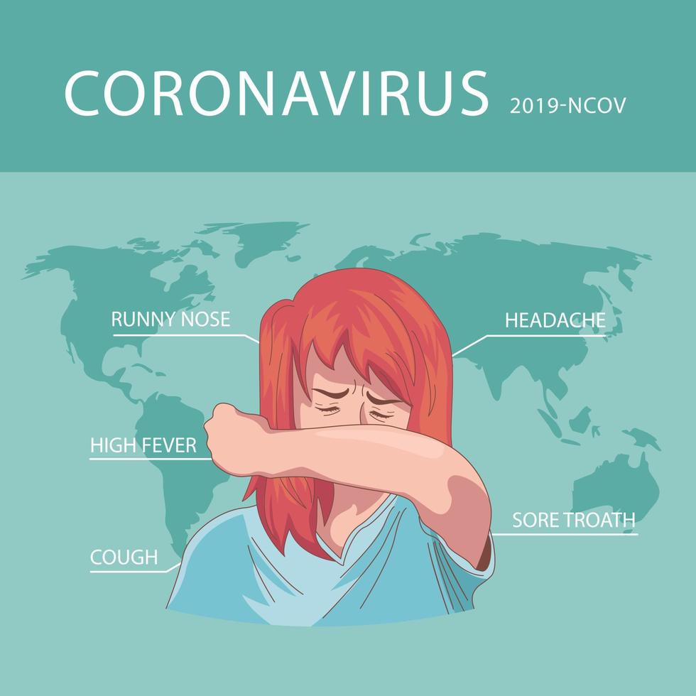 infographic met de symptomen van het covid-19-virus vector