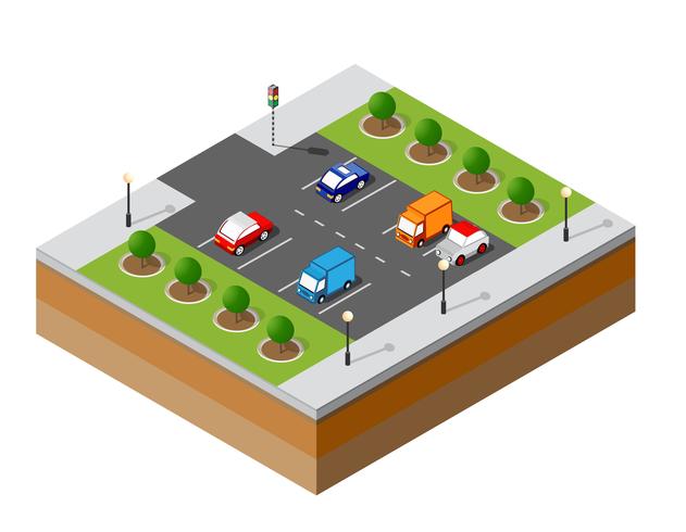 Stedelijke isometrische parking vector