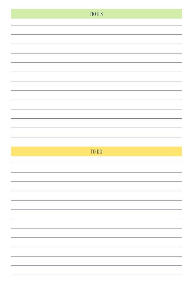 takenlijst notities persoonlijke planner dagboeksjabloon in klassieke strikte stijl met veelkleurige elementen. maandkalender individueel schema minimalisme ingetogen ontwerp voor zakelijk notitieboekje vector