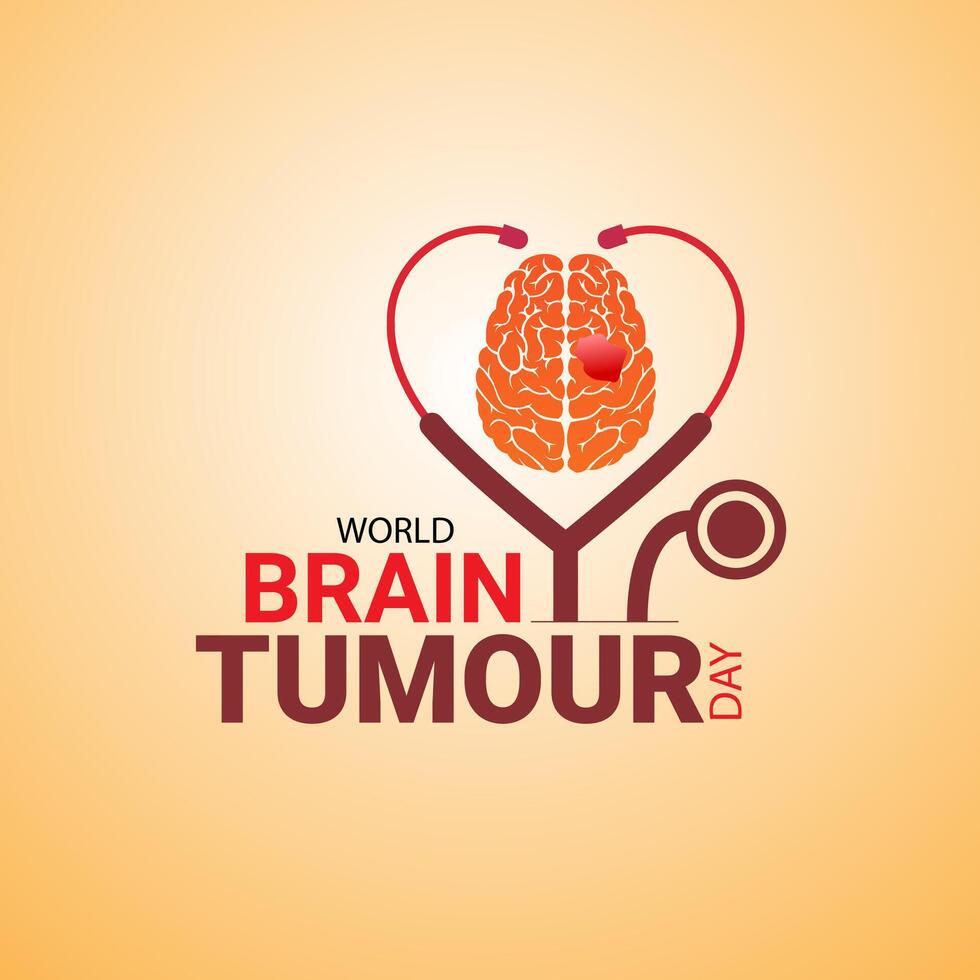 wereld hersenen tumor dag creatief uniek illustratie, wereld hersenen tumor dag concept. de menselijk hersenen heeft slecht symptomen lint zorg. verhogen bewustzijn, detectie, en het voorkomen van hersenen tumoren. vector