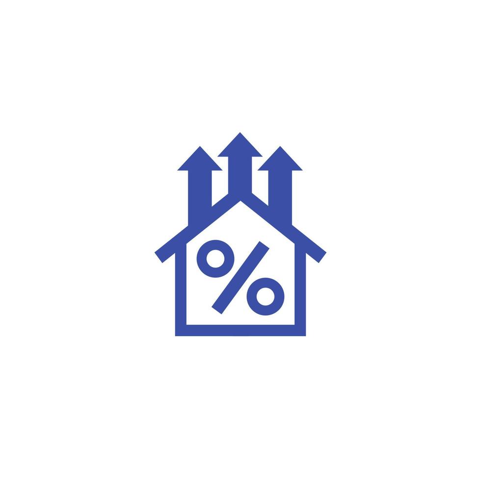 hypotheekrente groei vector icon