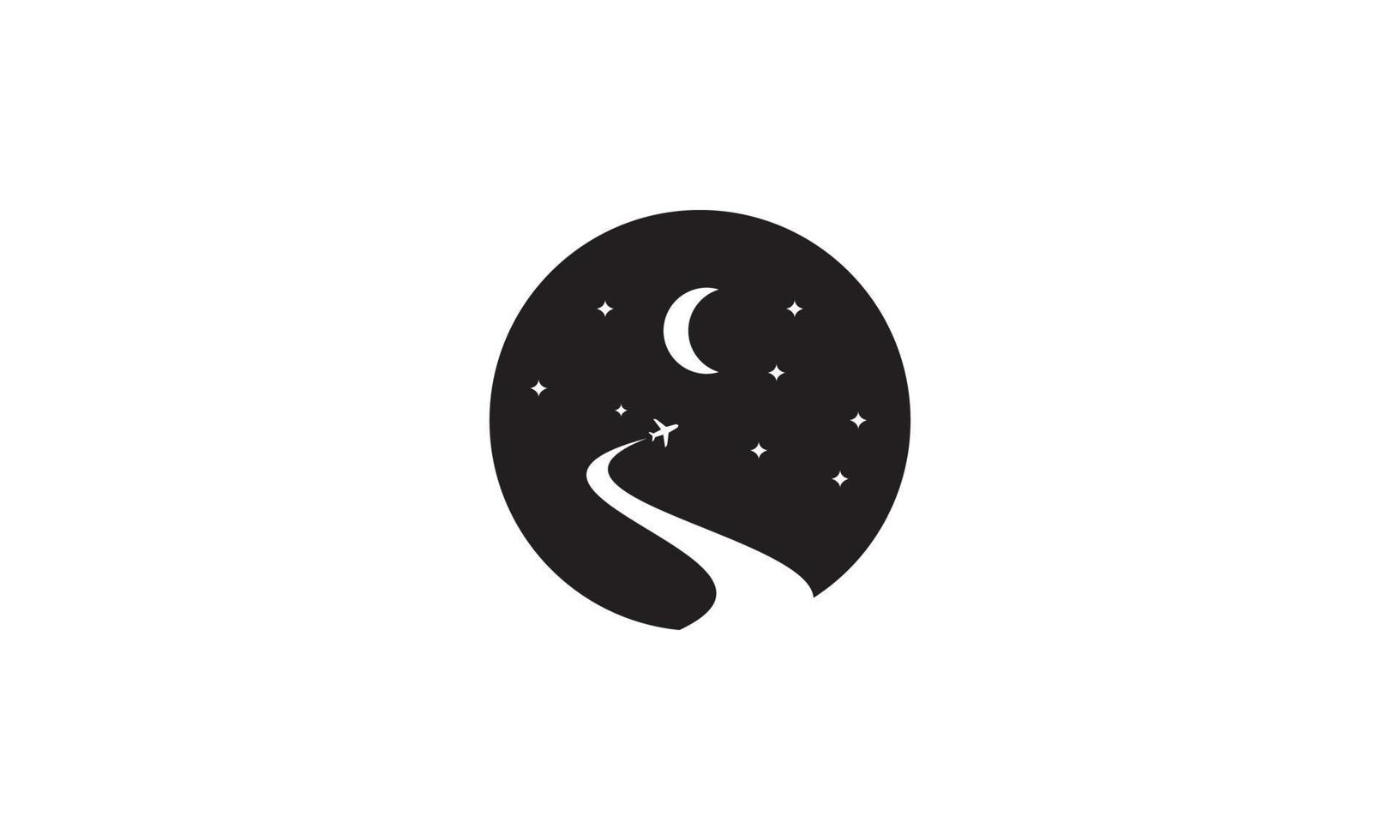 nacht vliegtuig en lucht logo symbool pictogram vector grafisch ontwerp illustratie