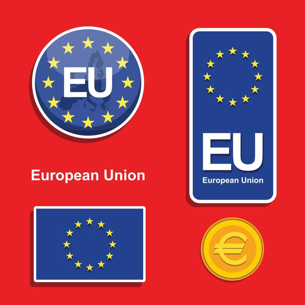 set van europese unie teken en symbool vector illustratie ontwerp