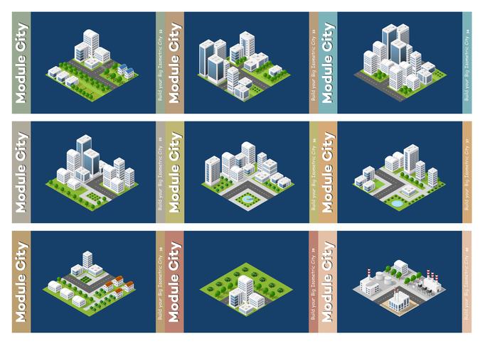 Set van stedelijke gebieden met modules vector