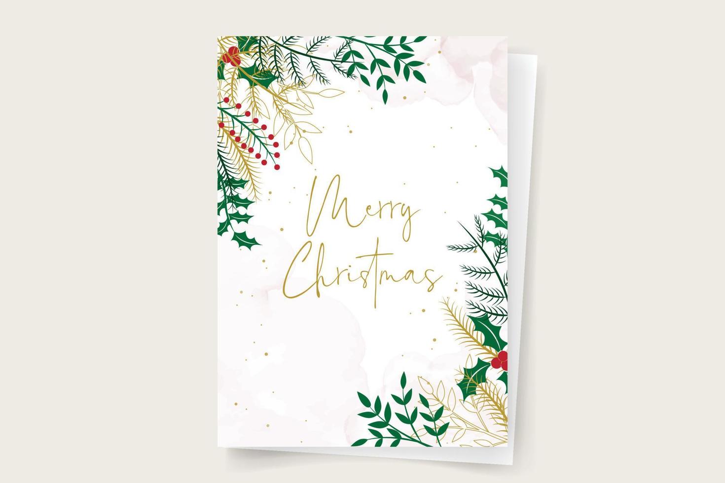 vintage merry christmas frame met kerstversieringen vector